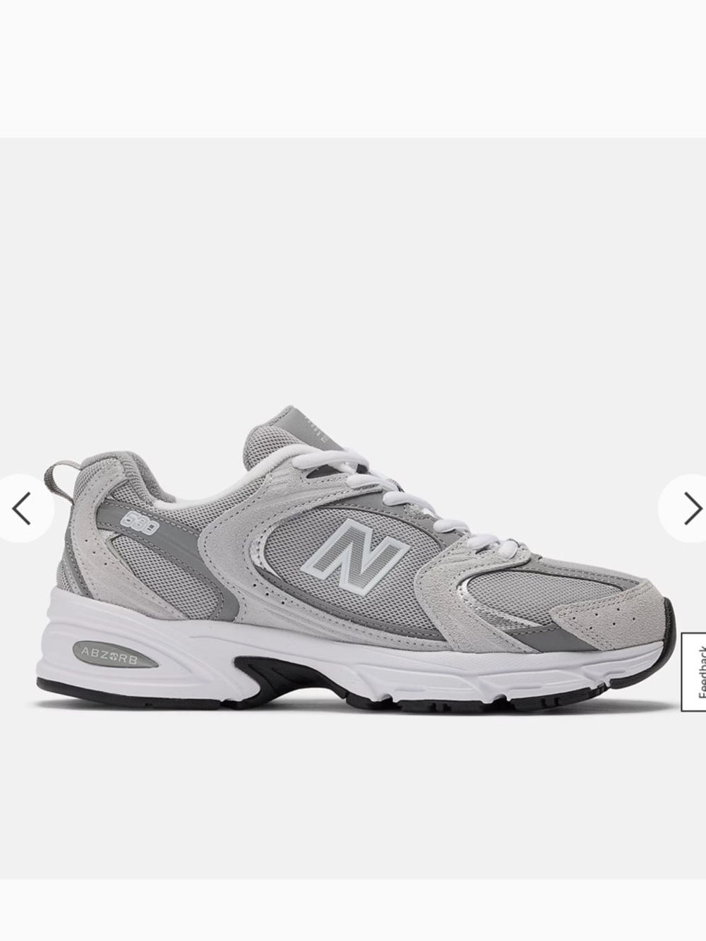 New Balance 530 Grey and White Running Sneaker